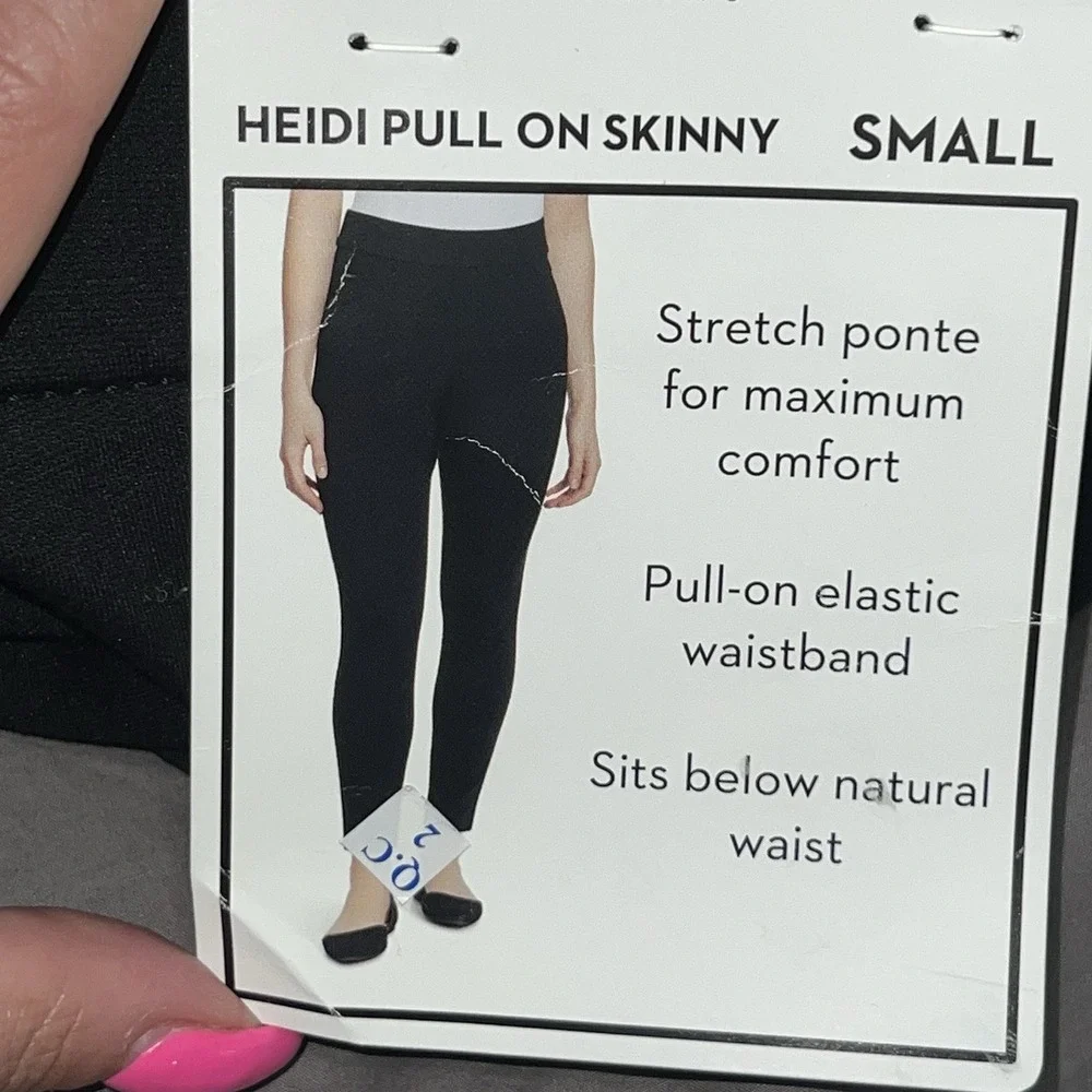 Calvin Klein Black Heidi Pull On Skinny‎ Pants Women Size Small Ponte Knit New